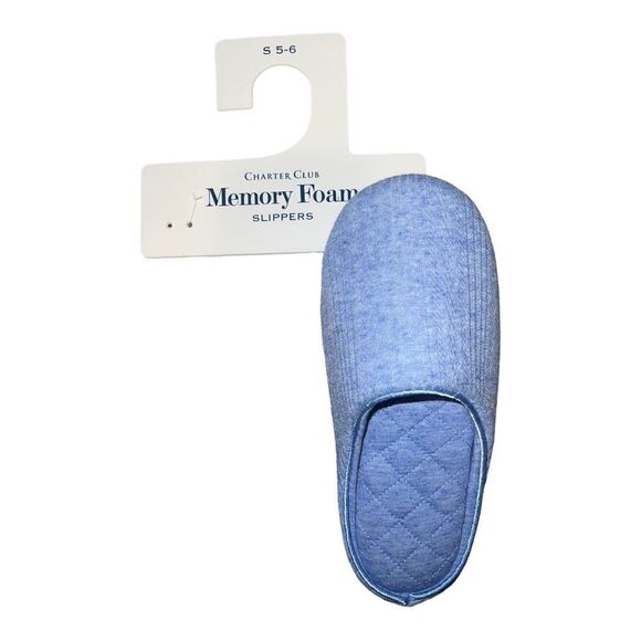 Charter Club Blue Pointelle Closed-Toe Slipper RIGHT SHOE ONLY Amputee Small New - Picture 1 of 3